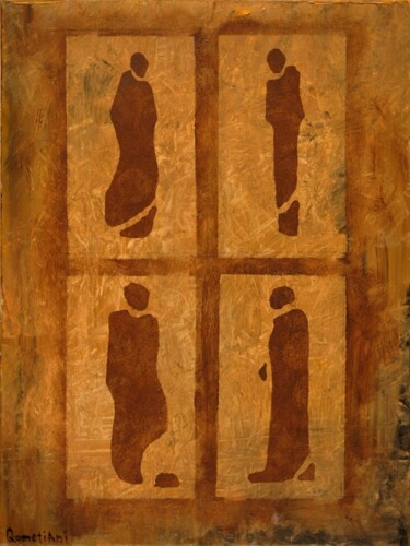 Schilderij getiteld ""The Four Evangelis…" door Khatuna Qometiani, Origineel Kunstwerk, Olie