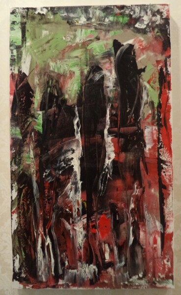 Peinture intitulée ""Cypresses"" par Khatuna Qometiani, Œuvre d'art originale, Huile