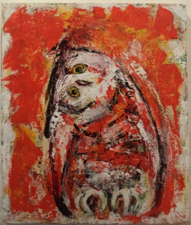 Картина под названием "Series "Owls-11"" - Khatuna Qometiani, Подлинное произведение искусства, Акрил
