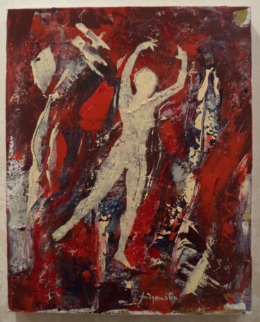Картина под названием ""Dance with the Moo…" - Khatuna Qometiani, Подлинное произведение искусства, Акрил