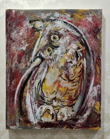 Картина под названием ""Owls-24" series" - Khatuna Qometiani, Подлинное произведение искусства, Акрил