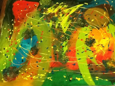 「Vie en couleurs」というタイトルの絵画 Khaty Tahriによって, オリジナルのアートワーク, アクリル