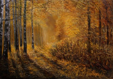 Peinture intitulée "Осенний свет" par Valerii Semenikhin, Œuvre d'art originale, Huile Monté sur Châssis en bois