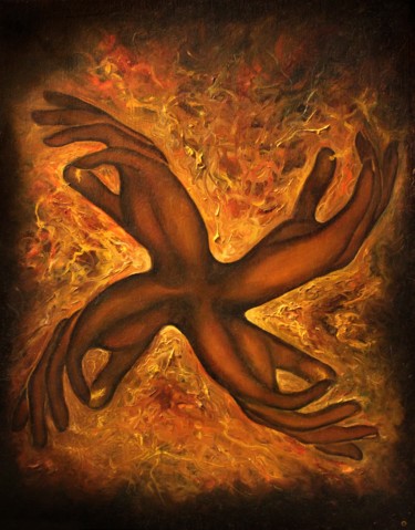 Картина под названием "Агни- Работник" - Валерий Семенихин, Подлинное произведение искусства, Масло