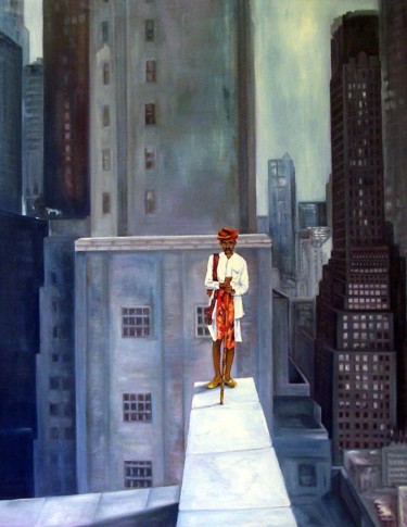 Картина под названием "Американское фото" - Валерий Семенихин, Подлинное произведение искусства, Масло Установлен на Деревян…