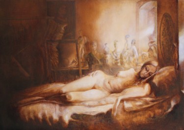 Painting titled "Муза" by Valerii Semenikhin, Original Artwork, Oil