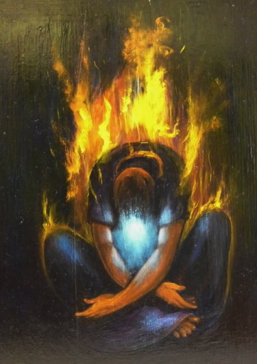 Картина под названием "Погружение в Себя" - Валерий Семенихин, Подлинное произведение искусства, Масло