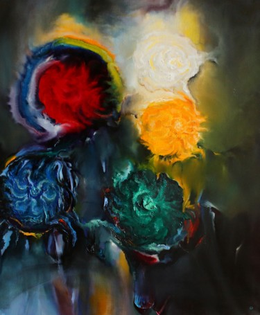 Картина под названием "Элементы" - Валерий Семенихин, Подлинное произведение искусства, Масло Установлен на Деревянная рама…