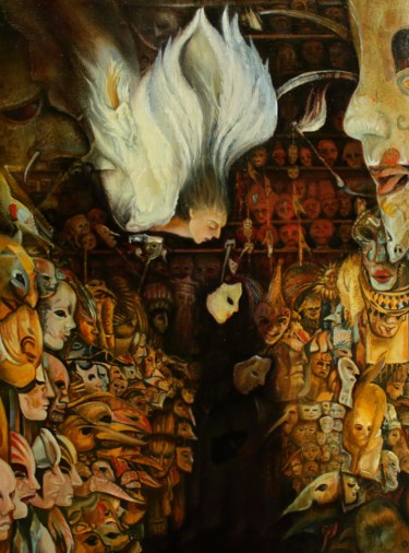 Painting titled "Лавка Иеронимуса" by Valerii Semenikhin, Original Artwork, Oil