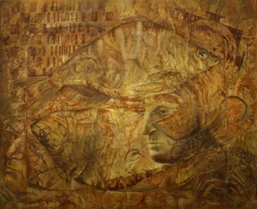 Painting titled "Перейдолические илл…" by Valerii Semenikhin, Original Artwork, Oil