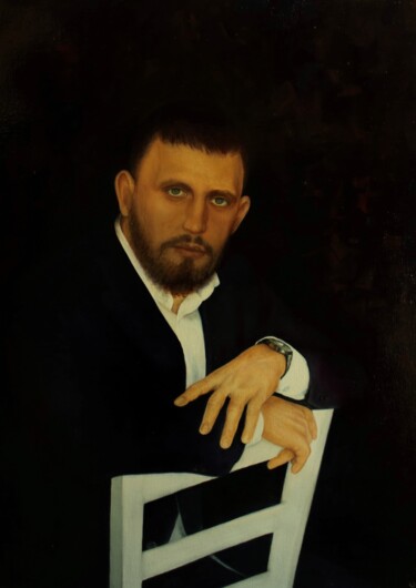 Pintura titulada "Портрет Владимира С." por Valerii Semenikhin, Obra de arte original, Oleo Montado en Bastidor de camilla d…