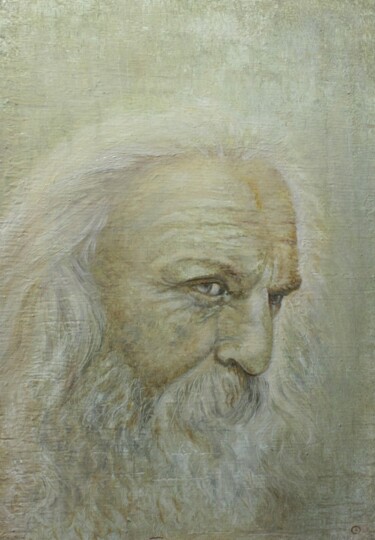 Painting titled "Портрет нищего" by Valerii Semenikhin, Original Artwork, Oil