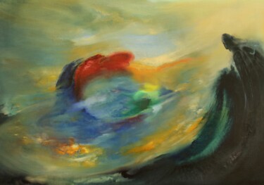 Картина под названием "Освобождение первог…" - Валерий Семенихин, Подлинное произведение искусства, Масло Установлен на Дере…