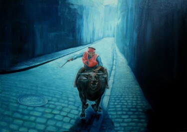 Картина под названием "Время варваров" - Валерий Семенихин, Подлинное произведение искусства, Масло Установлен на Деревянная…