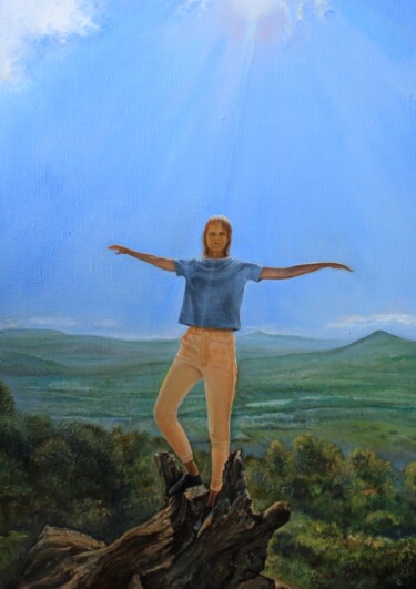 Картина под названием "Крылова" - Валерий Семенихин, Подлинное произведение искусства, Масло Установлен на Деревянная рама д…