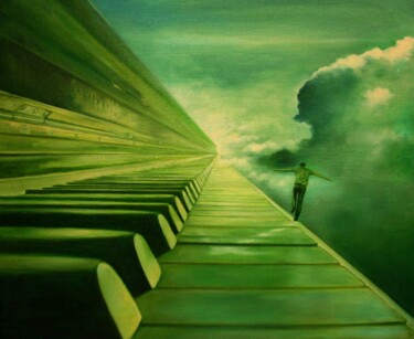 Картина под названием "Творчество" - Валерий Семенихин, Подлинное произведение искусства, Масло Установлен на Деревянная рам…