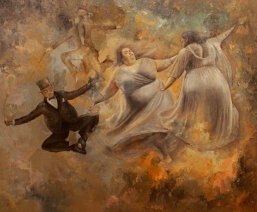 Картина под названием "Сон жаворонка о сус…" - Валерий Семенихин, Подлинное произведение искусства, Масло Установлен на Дере…