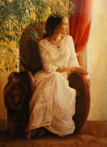 Painting titled "Не вижу зла" by Valerii Semenikhin, Original Artwork, Oil