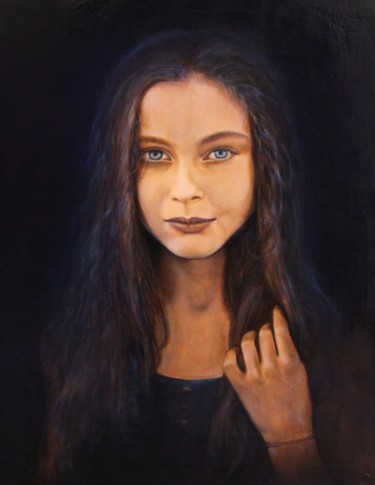 Peinture intitulée "Женский портрет" par Valerii Semenikhin, Œuvre d'art originale, Huile