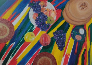 Картина под названием "Первый виноград" - Khayrullina Venera Akhatovna (VeraKhay), Подлинное произведение искусства, Масло