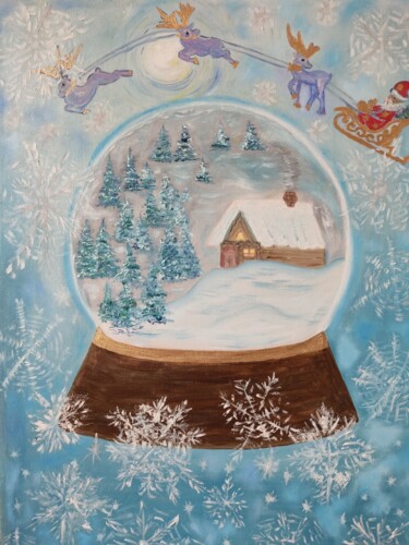 Ζωγραφική με τίτλο "Зимняя сказка" από Khayrullina Venera Akhatovna (VeraKhay), Αυθεντικά έργα τέχνης, Λάδι