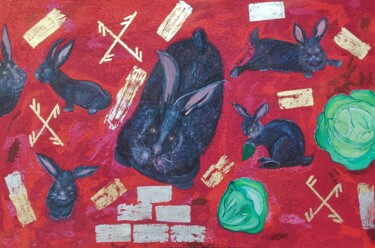 Ζωγραφική με τίτλο "Гламурная мамочка и…" από Khayrullina Venera Akhatovna (VeraKhay), Αυθεντικά έργα τέχνης, Λάδι
