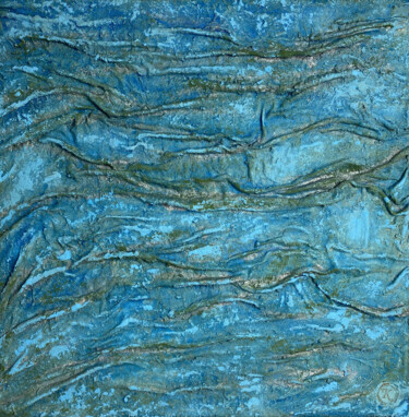 Картина под названием "EAU - 4 ELEMENTS" - Khélène, Подлинное произведение искусства, Акрил Установлен на Деревянная рама дл…