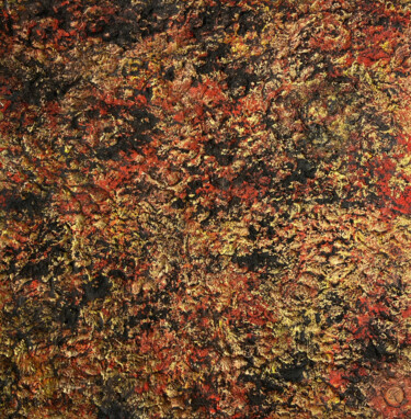 Peinture intitulée "FEU 5/10 - COLLECTI…" par Khélène, Œuvre d'art originale, Acrylique Monté sur Châssis en bois