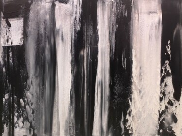 Картина под названием "BLACK & WHITE #1" - Khélène, Подлинное произведение искусства, Акрил Установлен на Деревянная рама дл…