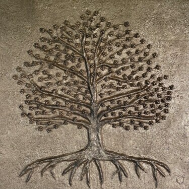 Malerei mit dem Titel "TREE OF LIFE #1" von Khélène, Original-Kunstwerk, Acryl Auf Keilrahmen aus Holz montiert