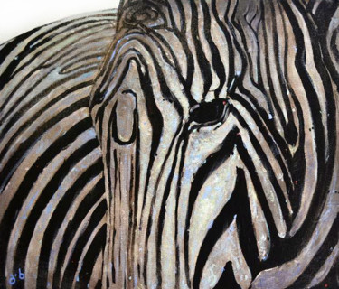 Pintura intitulada "zebra" por Gurami Khetsuriani, Obras de arte originais