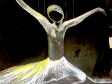 Pittura intitolato "Le cygne" da Nathalie Khod., Opera d'arte originale, Acrilico