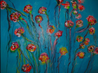 Painting titled "Les fleurs de la vie" by Nathalie Khod., Original Artwork, Acrylic