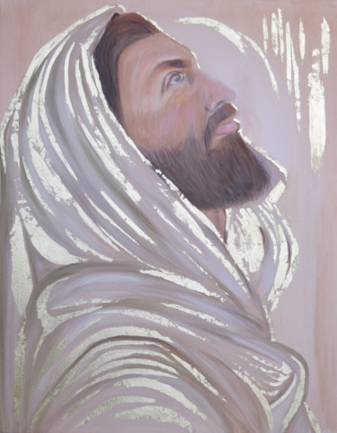 Painting titled "Jesus Christ" by Kholoud Androwis, Original Artwork, Oil