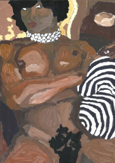 Peinture intitulée "Claude" par Léva Ossengue-Ndenguet, Œuvre d'art originale, Huile