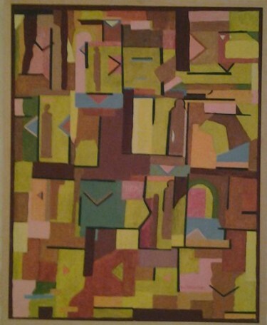 Peinture intitulée "ville.jpg" par Mohammed El Khoutari, Œuvre d'art originale, Gouache