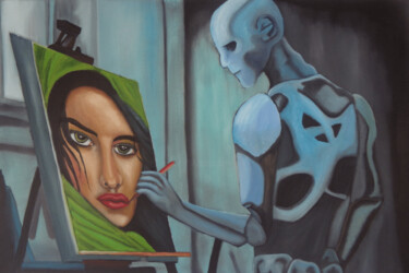 Painting titled "ai painting" by Khrestos Papanastasiou, Original Artwork, Oil Mounted on Wood Stretcher frame