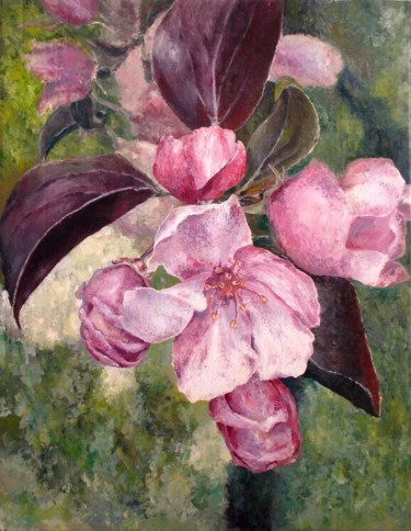 Malerei mit dem Titel "Apple bloom" von Khrisbalu, Original-Kunstwerk, Öl