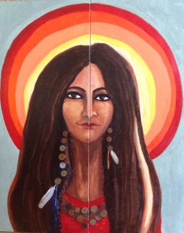 Painting titled "AMERIKA" by Kalina Houbanova, Original Artwork
