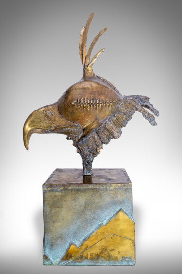 Escultura intitulada "Mask" por Khurshed Husenov, Obras de arte originais, Bronze