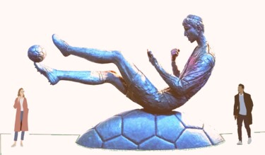 Sculpture titled ""Fan"" by Khurshed Husenov, Original Artwork, Bronze