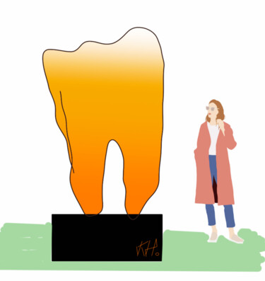 雕塑 标题为“Golden tooth” 由Khurshed Husenov, 原创艺术品, 青铜