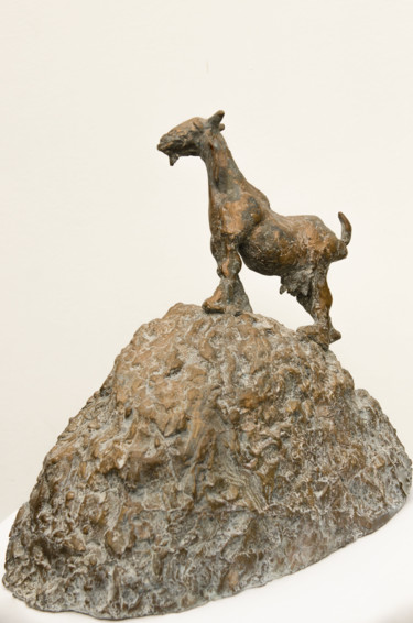 Sculpture titled "Mountain goat" by K.R. Nariman, Original Artwork, Bronze