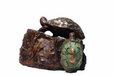 Skulptur mit dem Titel "Escape" von K.R. Nariman, Original-Kunstwerk, Bronze