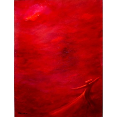 Pintura titulada "Blood Red Whirling…" por Khusro Subzwari, Obra de arte original, Acrílico