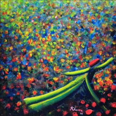 Painting titled "Rainbow Theme Dervi…" by Khusro Subzwari, Original Artwork, Acrylic