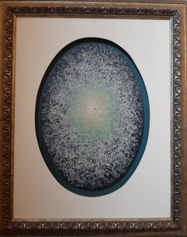 Painting titled "White Oval Whirling…" by Khusro Subzwari, Original Artwork, Acrylic