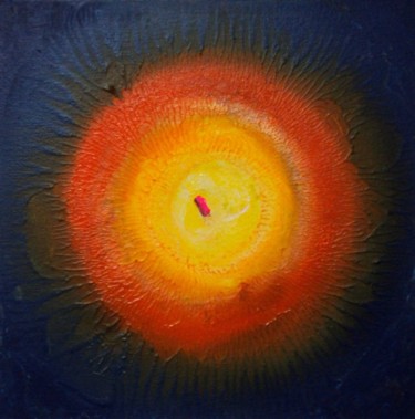 Painting titled "Orange Round Whirli…" by Khusro Subzwari, Original Artwork, Acrylic