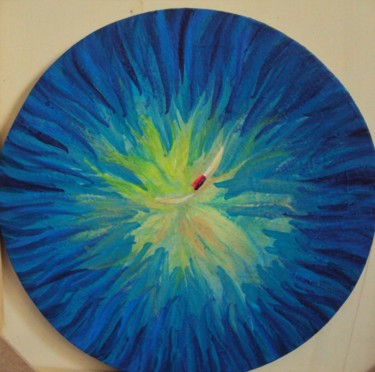 Painting titled "Round Whirling Derv…" by Khusro Subzwari, Original Artwork, Acrylic