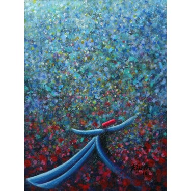 Peinture intitulée "Blue Themed Whirlin…" par Khusro Subzwari, Œuvre d'art originale, Acrylique